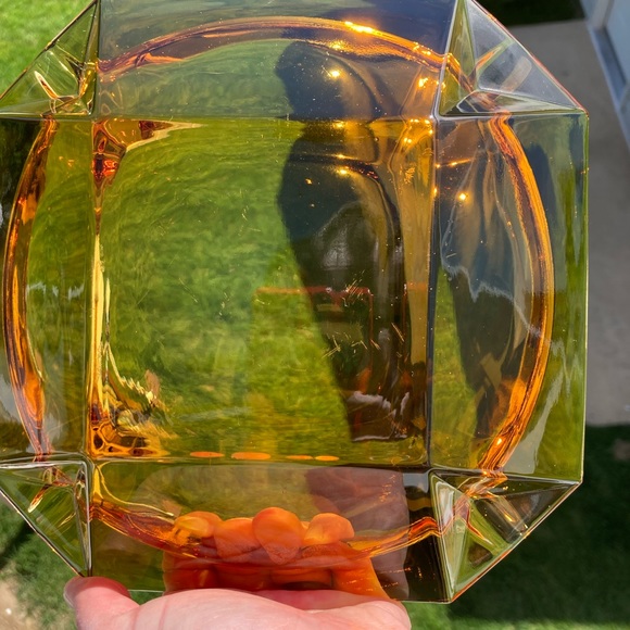 Vintge art glass  heavy MCM amber / honey ashtray - Picture 2 of 7